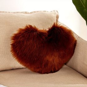 Plush Heart-Shaped Boho Throw Pillow (Color: Coffee, size: 40*50cm/15.7*19.7")