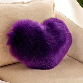 Plush Heart-Shaped Boho Throw Pillow (Color: Purple, size: 40*50cm/15.7*19.7")