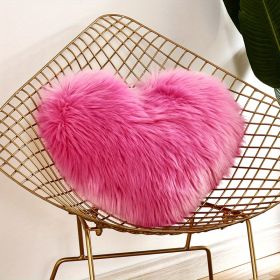 Plush Heart-Shaped Boho Throw Pillow (Color: Rose Red, size: 40*50cm/15.7*19.7")