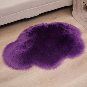 Soft Plush Faux Fur Cloud Shaped Decorative Area Rug (Color: Purple, size: 23.62*35.43inch)