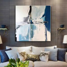 Modern Abstract Canvas Wall Art Blue (Style: 01, size: 120x120cm)