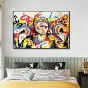 Laughing Monkey Graffiti-Style Canvas Wall Art