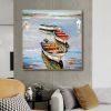 Colorful Boats Seascape Canvas Wall Art