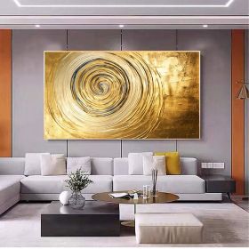 Gold Textured Minimalist Canvas Wall Art (Style: 01, size: 90x120cm)
