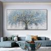 Blue Abstract Trees Landscape Canvas Wall Art