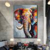 Colorful Textured Elephant Canvas Wall Art