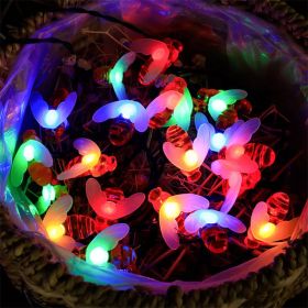 Solar Honey Bee String Lights with 8 Lighting Modes (Color: colorful, size: 11M60leds)