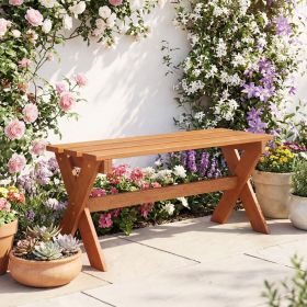 36 Inch Teak Oil-Finish Wood Backless Patio Bench (size: Set of 1)