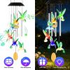 Solar Hummingbird Wind Chime with Color Changing LED Lights and Aluminum Tubes Available Individually or Set of 2
