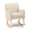 Upholstered Rocking Chair with and Solid Wood Base