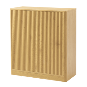 34.3" modern wavy sideboard, curved contour design storage cabinet, 2-door cabinet with storage function, suitable for kitchen/bedroom/living room (Color: Natural)