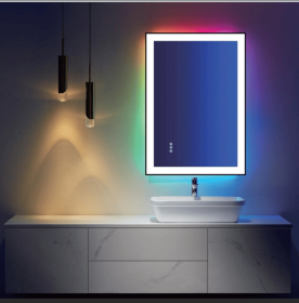 28 x 36 Inch LED Wall Mirror with 3-Color and RGB Lighting (PS005-S1R7090UL: PS005-S1R13991UL)