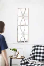 16 x 23 Inch Distressed White Wood-Framed Wall Mirrors Set of 2 (Color: as Pic)