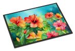 24 x 36 Inch Hawaiian Hibiscus Watercolor Doormat