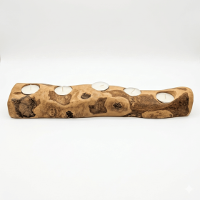 Handcrafted Olive Wood Candle Holder Centerpiece (size: 5-candle holder)