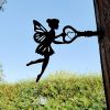 Angel on Branch Metal Silhouette Garden Stake