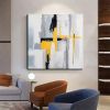 Black, White and Gold Abstract Canvas Wall Art