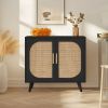 Buffet Cabinet with Storage, Accent Bathroom Floor Cabinet,with Two Doors and 4 compartments forStorage,Cabinet with Solid Wood Feet