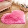 Plush Heart Shaped Solid Color PV Velvet Shag Area Rug