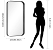 24 x 30 Inch Tempered Glass Frame Rectangular Wall Mirror