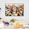 Laughing Monkey Graffiti-Style Canvas Wall Art