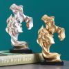 10 Inch Abstract Kissing Couple Mask Resin Sculpture