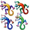 Colorful 3D Metal Gecko Decorative Wall Art Sculpture Available Individually or Set of 4