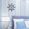 Two-Tone Wood Ship Wheel Wall Decor