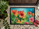 24 x 36 Inch Hawaiian Hibiscus Watercolor Doormat