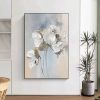 White Floral Textured Canvas Wall Art