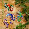 Colorful 3D Metal Gecko Decorative Wall Art Sculpture Available Individually or Set of 4