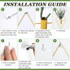8 Pcs Hanging Planters with Artificial Eucalyptus Metal Hanging Vase Indoor Plants Holder Modern Geometric Boho Bathroom Wall Decor for Living Room Ho