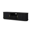 Vintage Rustic TV Stand with Sliding Wood Slatted Doors for TVs up to 75", Farmhouse Fluted TV Cabinet with Drawer