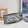 Modern Curved Mirror LED Digital Alarm Clock with Temperature Display