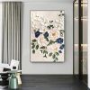 White Floral Palette-Knife Textured Canvas Wall Art