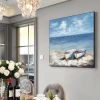 Boats on the Beach Abstract Seascape Canvas Wall Art