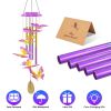 Solar Butterfly Color-Changing Wind Chime with Aluminum Tubes