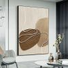White and Beige Textured Minimalist Canvas Wall Art