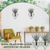 4 Pcs Hanging Planters with Artificial Eucalyptus Metal Hanging Vase Indoor Plants Holder Modern Geometric Boho Bathroom Wall Decor for Living Room Ho