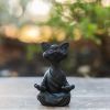 Whimsical Meditating Buddha Cat Decorative Figurine