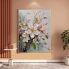 White Abstract Floral Canvas Wall Art