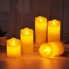 White Real Wax Flameless LED Pillar Candles