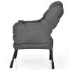 Modern Polyester Fabric Lazy Chair with Steel Frame and Side Pocket