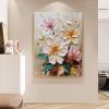 Blooming Flower Textured Canvas Wall Art