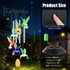 Solar Hummingbird Wind Chime with Color Changing LED Lights and Aluminum Tubes Available Individually or Set of 2