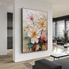 Blooming Flower Textured Canvas Wall Art