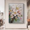 White Abstract Floral Canvas Wall Art