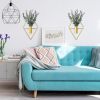 8 Pcs Hanging Planters with Artificial Eucalyptus Metal Hanging Vase Indoor Plants Holder Modern Geometric Boho Bathroom Wall Decor for Living Room Ho