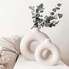Modern White Ceramic Donut Shaped Decorative Vase