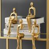 Gold Abstract Seated Figure Sculpture